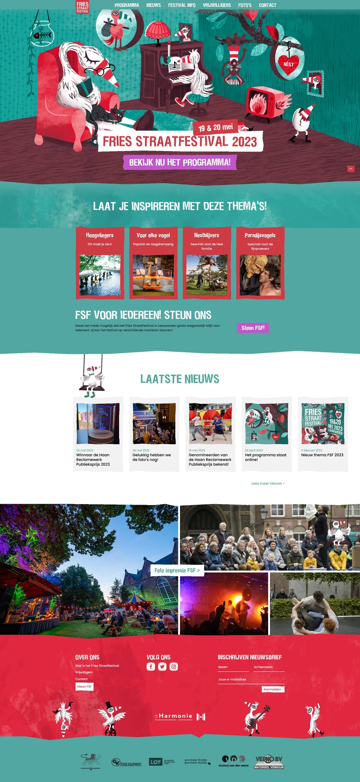 Website van het Friesstraat festival