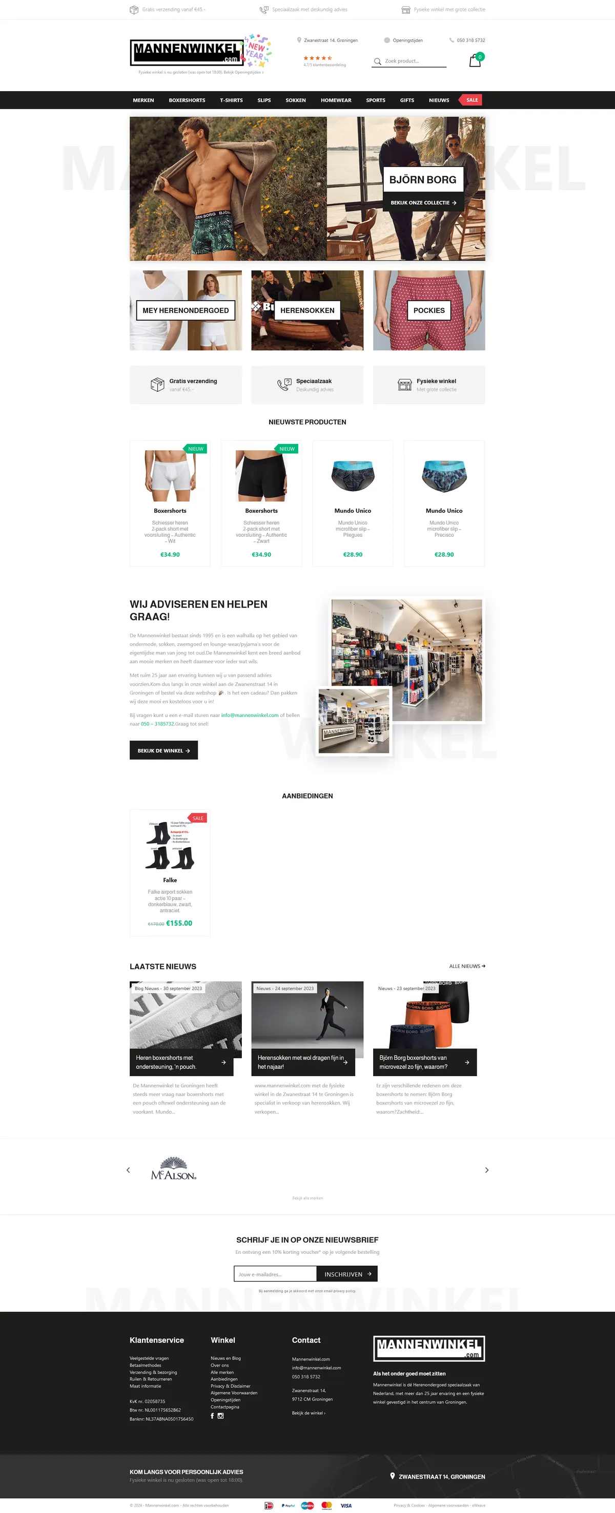 Website van Mannenwinkel
